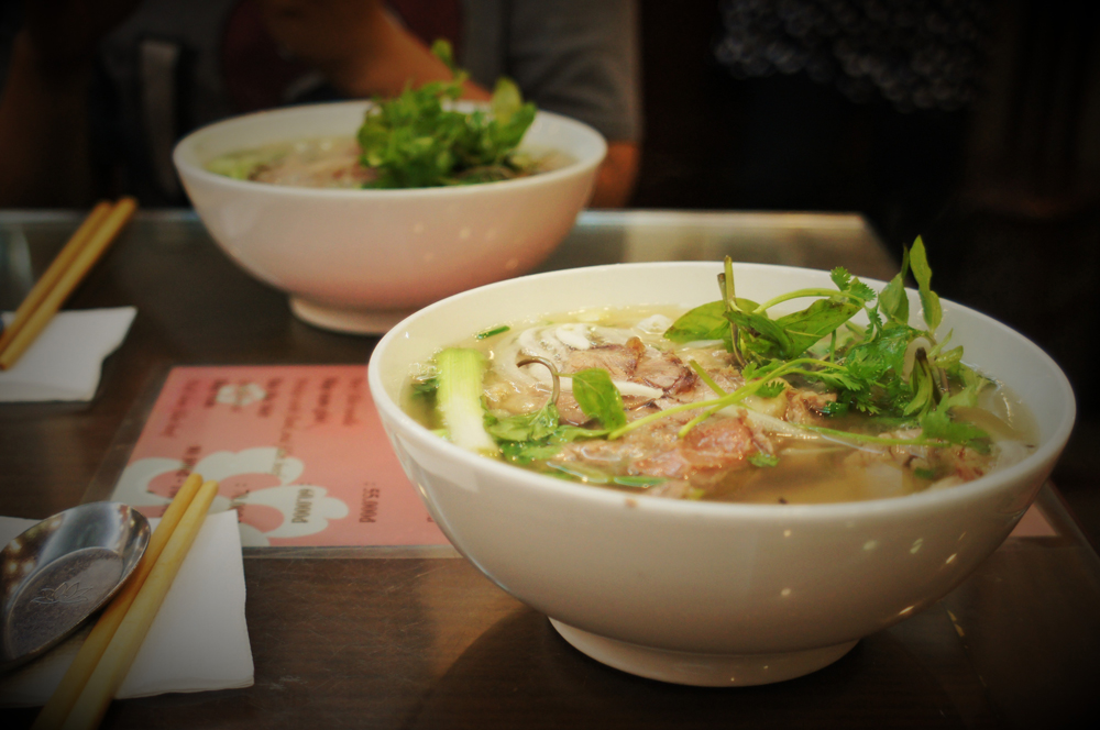 Bowls of pho in Hanoi, Vietnam