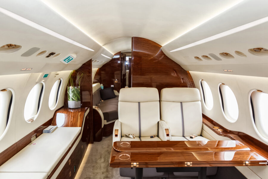 Interior of luxury plane